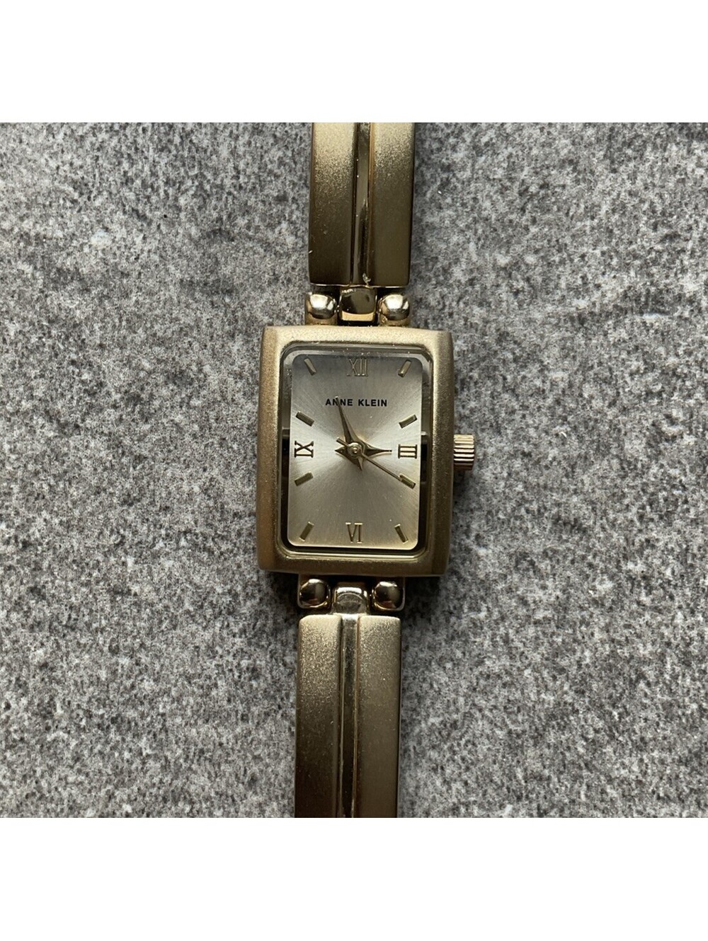 Womens Anne Klein Tank Watch Gold Tone Matte 16mm Petite 10/5404 New Battery B-F